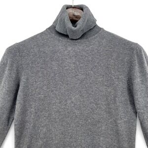 Esprit Women XL (Measures M) Turtleneck Sweater 100% Cotton Gray Soft Knit Layer